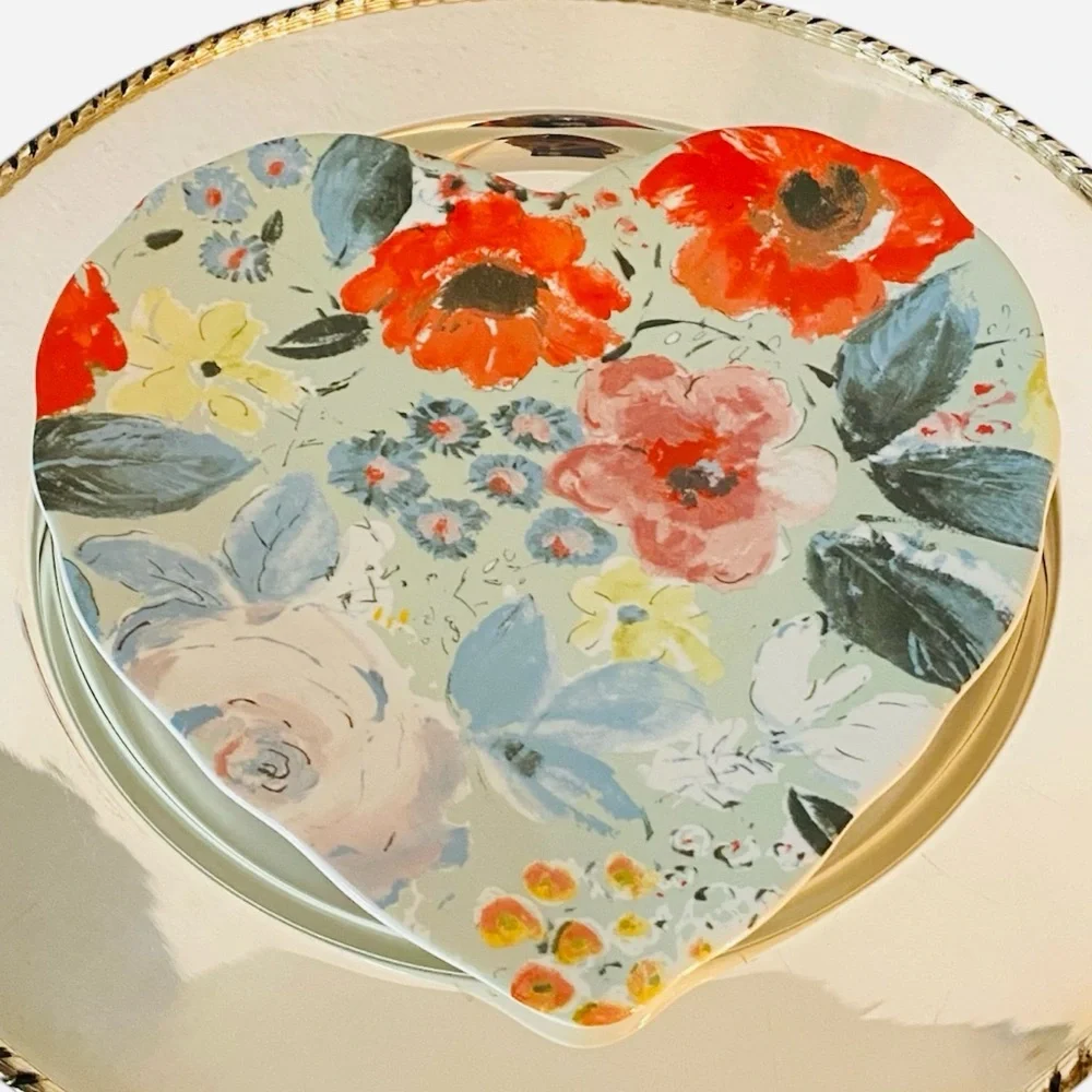 222 Fifth Floral Heart Fine Porcelain Plate 9” Cassidy Valentine’s Day Serveware